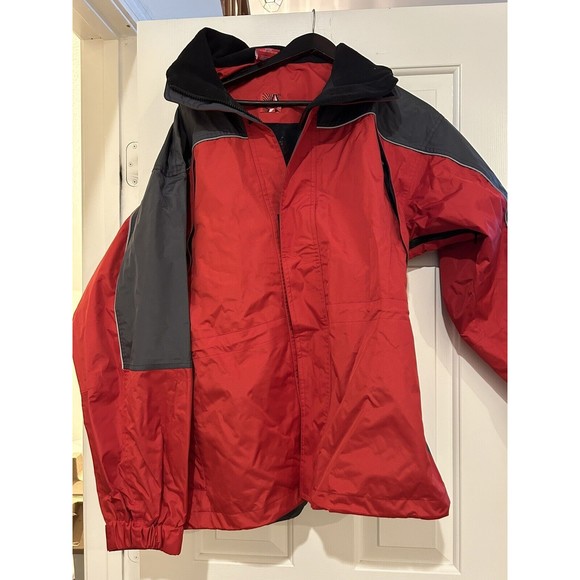 Vintage Marlboro Waterproof Windbreaker Jacket Men's M Red Gray with Hood - Picture 1 of 7